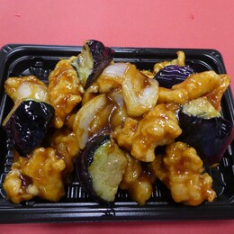 宮崎県産鶏と茄子の甘酢あんかけ